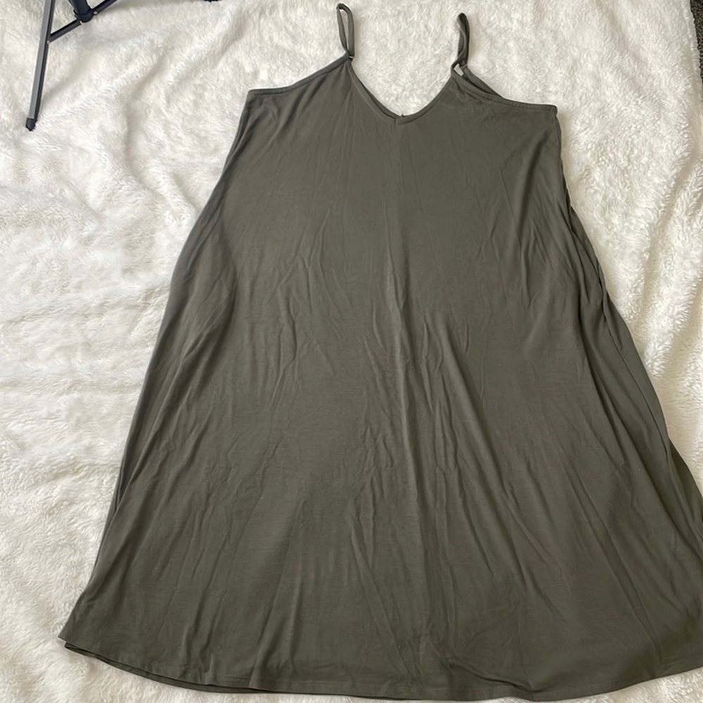 Zenana Green‎ Skinny Strapped Dress